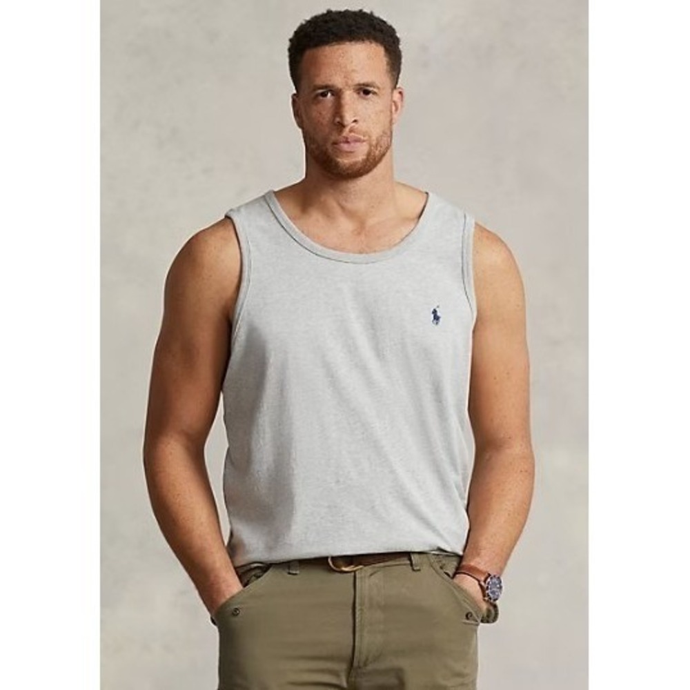 Polo Ralph Lauren Mens Big & Tall 4XB Tank Top Heather Gray Sleeveless Shirt NWT